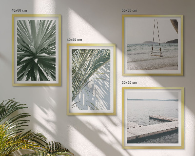 Set de cuadros modernos para salón Puente colgante de hojas de palmera