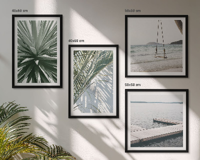 Set de cuadros modernos para salón Puente colgante de hojas de palmera