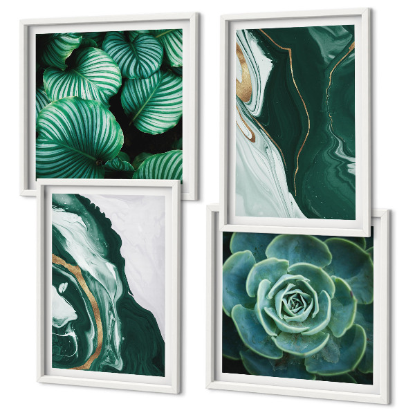 Galería de pared Patrones abstractos de hojas suculentas
