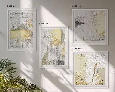 Set de cuadros modernos para salón con patrones abstractos minimalistas