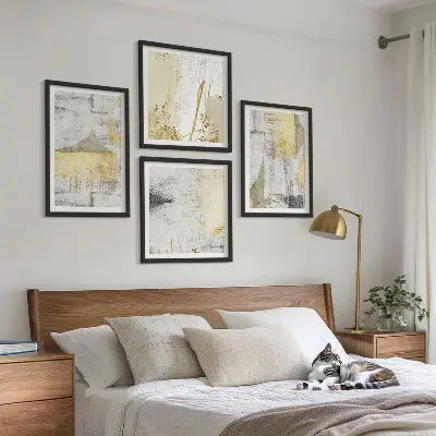 Set de cuadros modernos para salón con patrones abstractos minimalistas