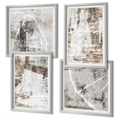 Galería de pared con patrones abstractos en color blanco y marrón