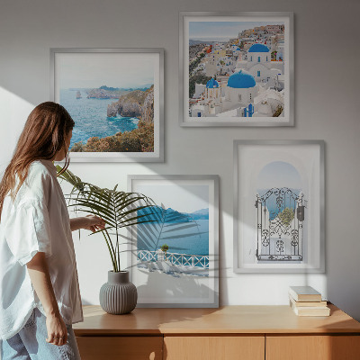 Set de cuadros modernos para salón Arquitectura marítima de Grecia