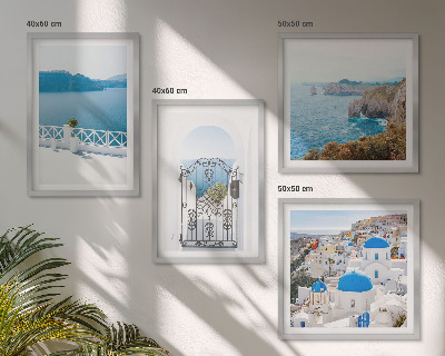 Set de cuadros modernos para salón Arquitectura marítima de Grecia