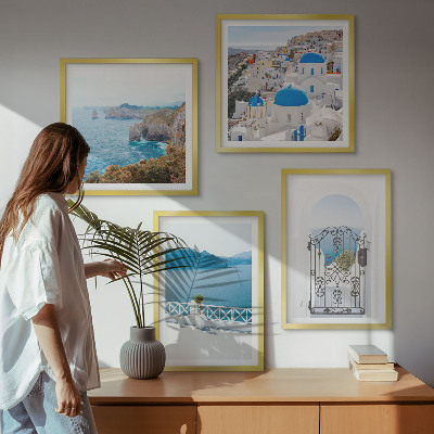 Set de cuadros modernos para salón Arquitectura marítima de Grecia