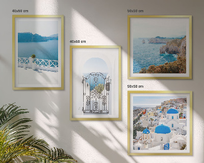 Set de cuadros modernos para salón Arquitectura marítima de Grecia