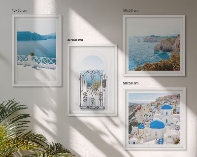 Set de cuadros modernos para salón Arquitectura marítima de Grecia