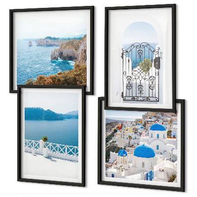 Set de cuadros modernos para salón Arquitectura marítima de Grecia