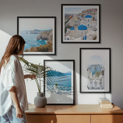 Set de cuadros modernos para salón Arquitectura marítima de Grecia
