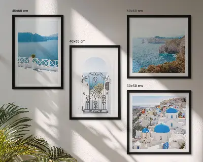 Set de cuadros modernos para salón diseño arquitectura marítima de Grecia