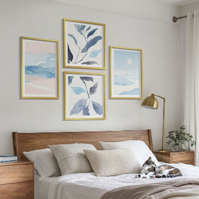 Galería de pared Paisajes de montaña, plantas en acuarela