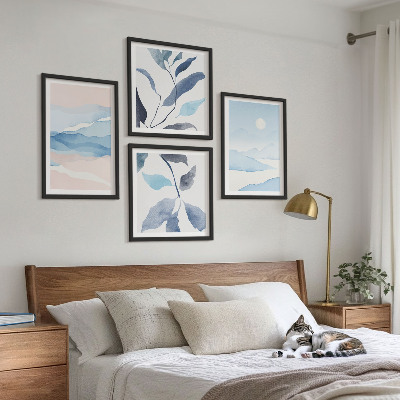 Galería de pared Paisajes de montaña, plantas en acuarela