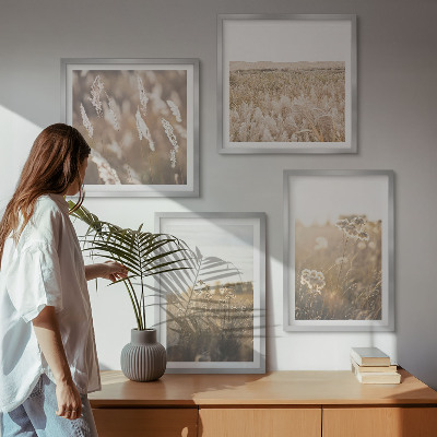 Galería de pared Flores de césped paisajístico cálidas
