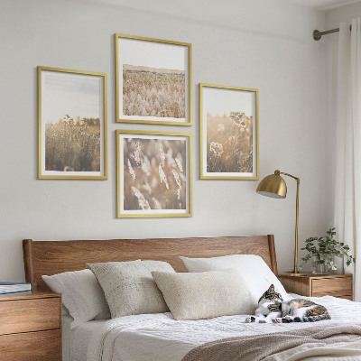 Galería de pared Flores de césped paisajístico cálidas