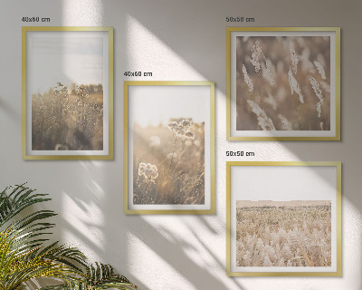 Galería de pared Flores de césped paisajístico cálidas