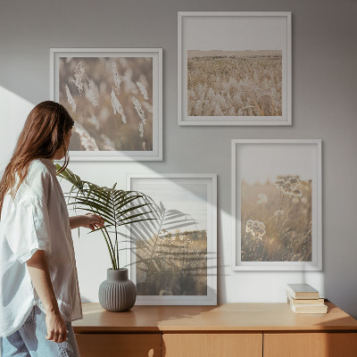 Galería de pared Flores de césped paisajístico cálidas