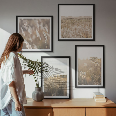 Galería de pared Flores de césped paisajístico cálidas