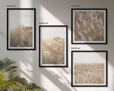 Galería de pared Flores de césped paisajístico cálidas