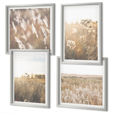 Galería de pared Flores de césped paisajístico cálidas