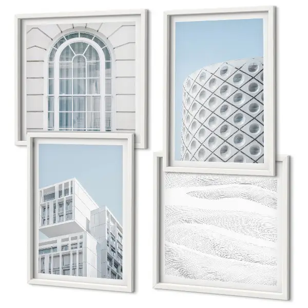 Set de cuadros modernos para salón diseño de geometría de la arquitectura moderna