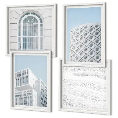 Set de cuadros modernos para salón diseño de geometría de la arquitectura moderna