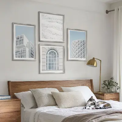 Set de cuadros modernos para salón diseño de geometría de la arquitectura moderna