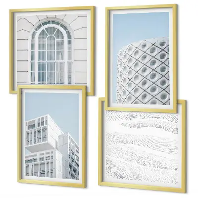 Set de cuadros modernos para salón diseño de geometría de la arquitectura moderna
