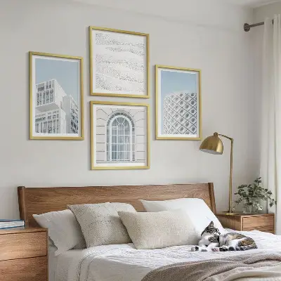 Set de cuadros modernos para salón diseño de geometría de la arquitectura moderna