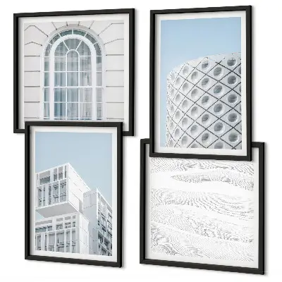 Set de cuadros modernos para salón diseño de geometría de la arquitectura moderna