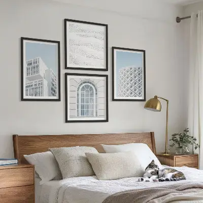 Set de cuadros modernos para salón diseño de geometría de la arquitectura moderna
