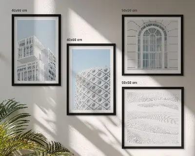 Set de cuadros modernos para salón diseño de geometría de la arquitectura moderna