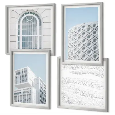 Set de cuadros modernos para salón diseño de geometría de la arquitectura moderna