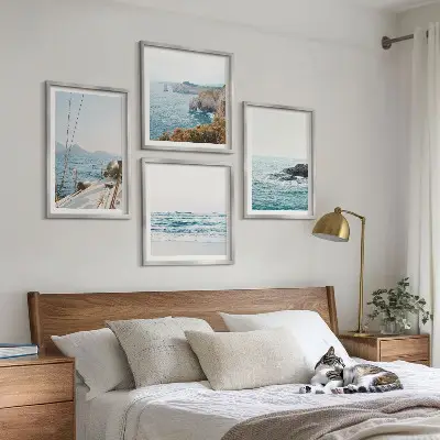 Set de cuadros modernos para salón vistas de paisaje costero