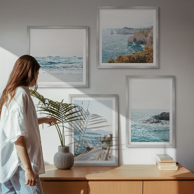 Set de cuadros modernos para salón Vistas del paisaje costero