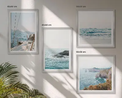 Set de cuadros modernos para salón vistas de paisaje costero