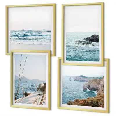 Set de cuadros modernos para salón vistas de paisaje costero