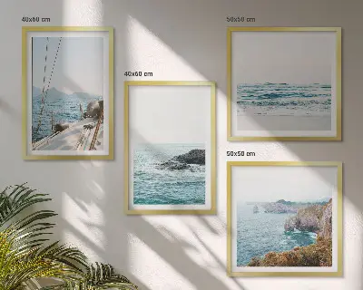 Set de cuadros modernos para salón vistas de paisaje costero