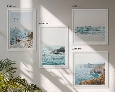 Set de cuadros modernos para salón vistas de paisaje costero