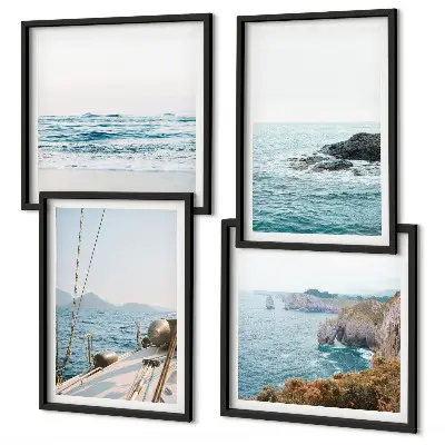 Set de cuadros modernos para salón vistas de paisaje costero