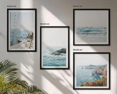 Set de cuadros modernos para salón vistas de paisaje costero
