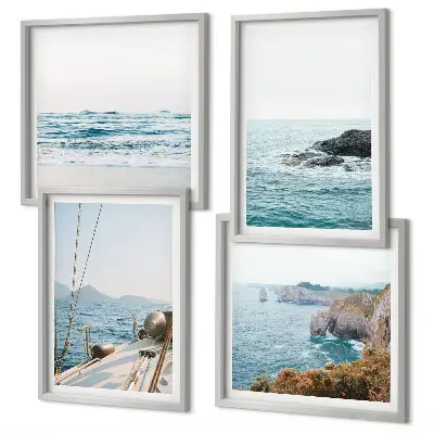 Set de cuadros modernos para salón vistas de paisaje costero