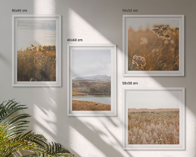 Set de 4 cuadros para salón Paisajes prados montañas lago