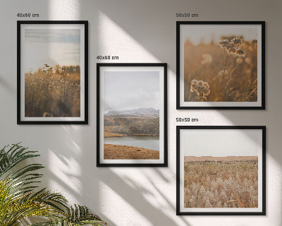 Set de 4 cuadros para salón Paisajes prados montañas lago