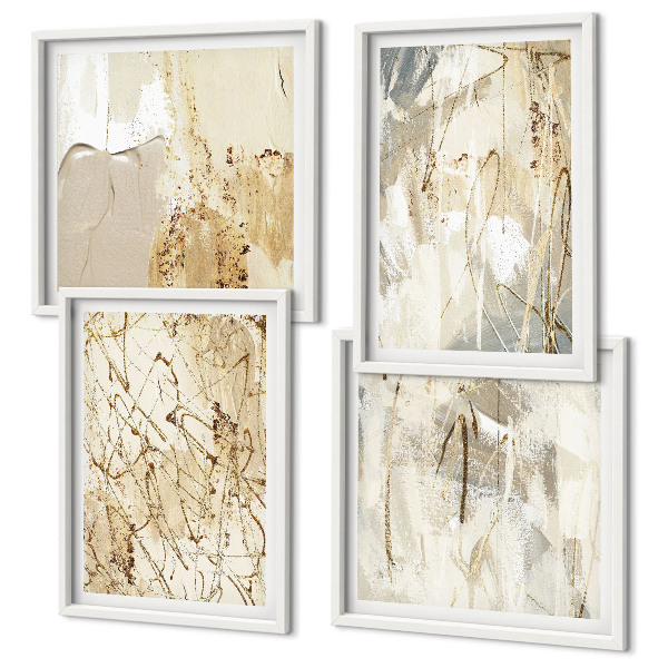 Galería de pared Líneas de formas abstractas de color beige