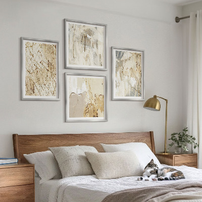 Galería de pared Líneas de formas abstractas de color beige