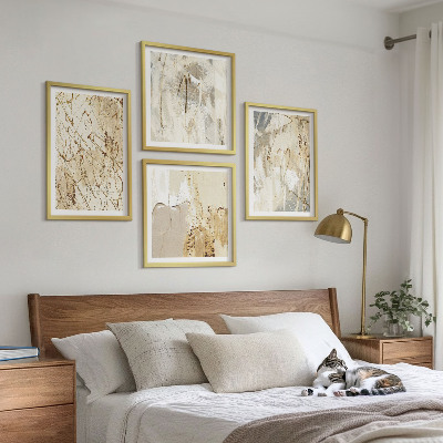 Galería de pared Líneas de formas abstractas de color beige
