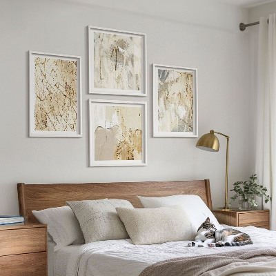 Galería de pared Líneas de formas abstractas de color beige