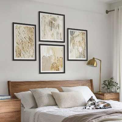 Galería de pared Líneas de formas abstractas de color beige