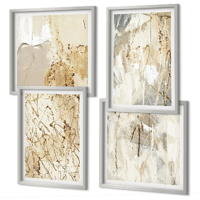 Galería de pared Líneas de formas abstractas de color beige