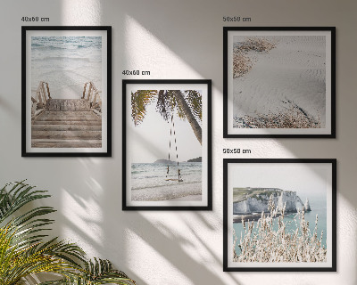 Set de cuadros modernos para salón Escaleras de playa columpio mar